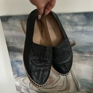 Chanel black Lambskin Espadrilles size 38 / 8